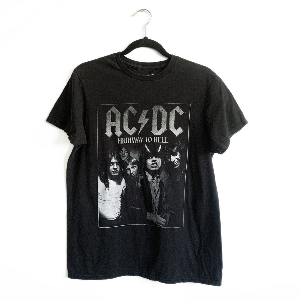 AC/DC Band Tee Highway To Hell Black Short Sleeve T-Shirt Medium